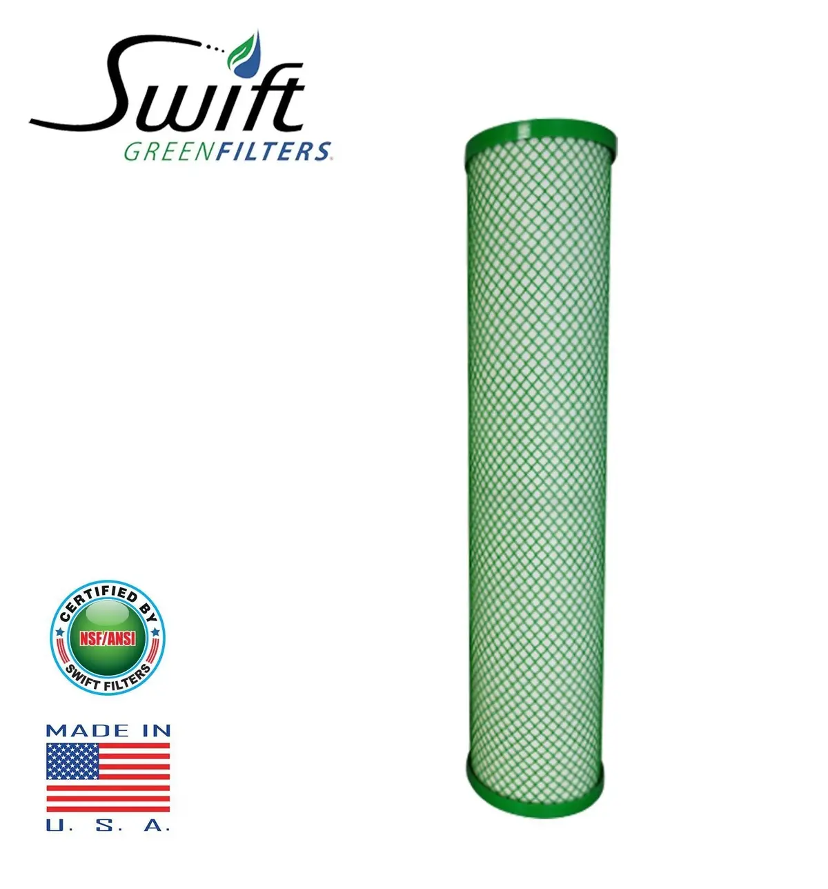 Swift (Sgf10pb1) Replaces Filtrex Fx10pb1 9.75"X2.75" Lead/Cyst Green Block Carbon 1 Micron Filter 1