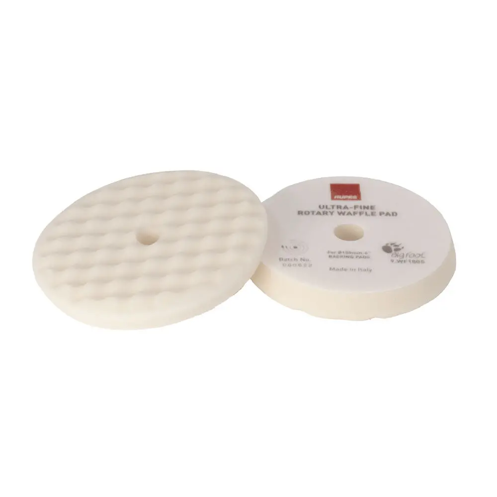 Rupes Velcro Waffle Ultra-Fine Polishing Foam Pad F/Rotary Polishers 180Mm - White [9.Wf180s] 1