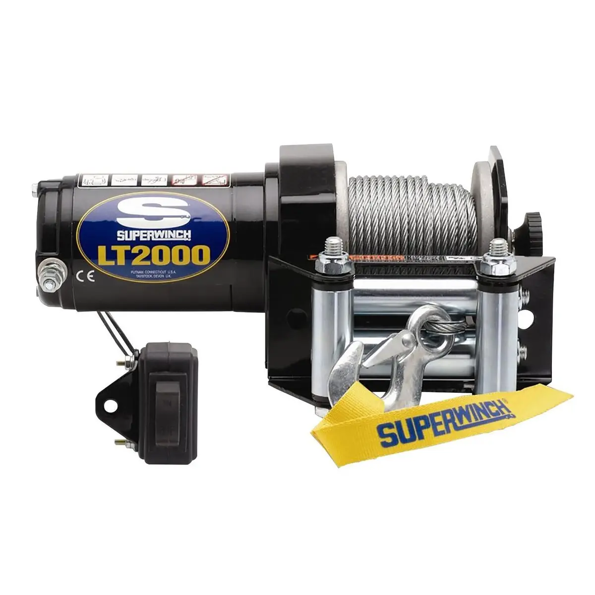 Lt2000 2000Lb 12V Dc Winch With Steel Wire Rope Black - 1120210 1
