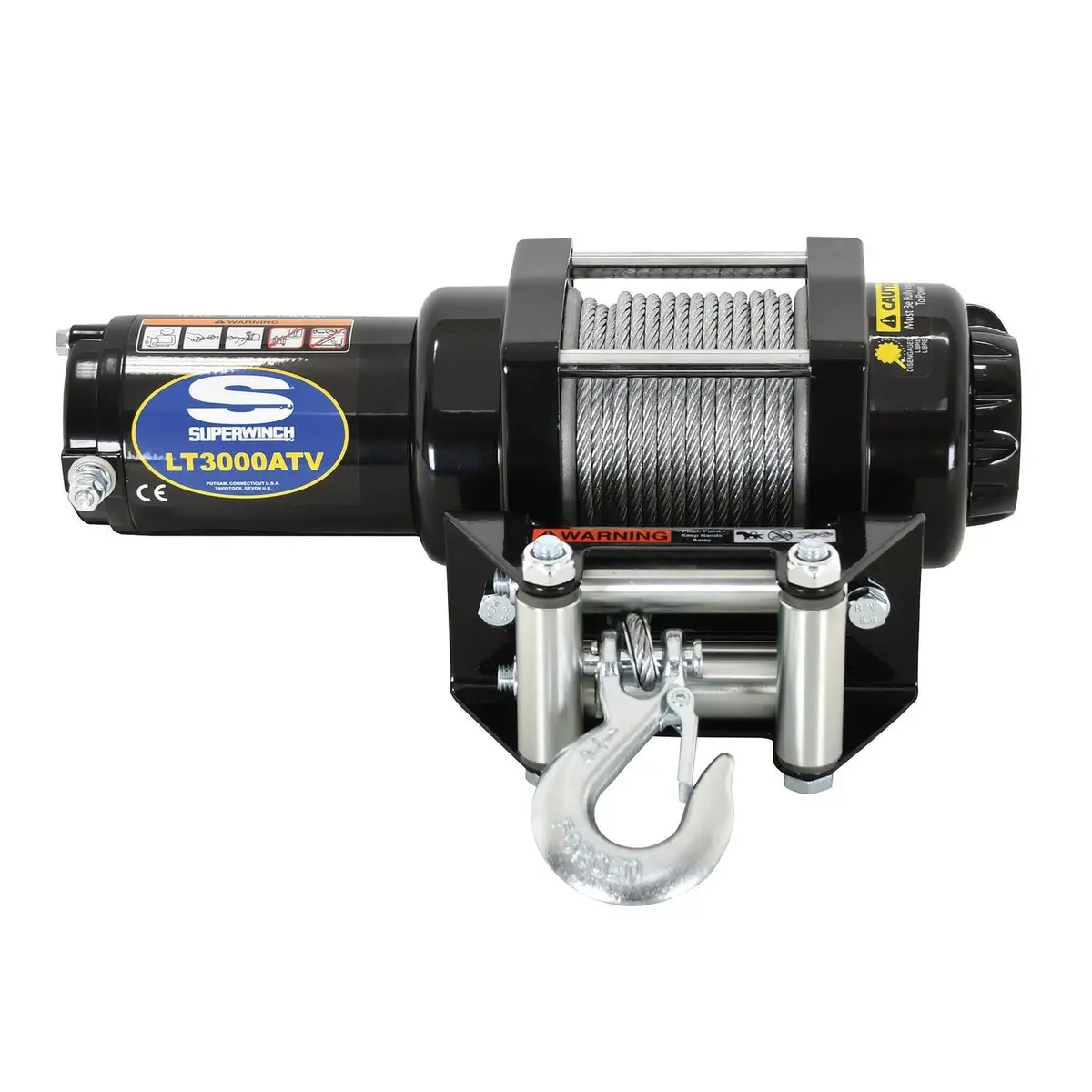 Lt3000 3000Lb 12V Dc Winch With Steel Wire Rope Black - 1130220 1