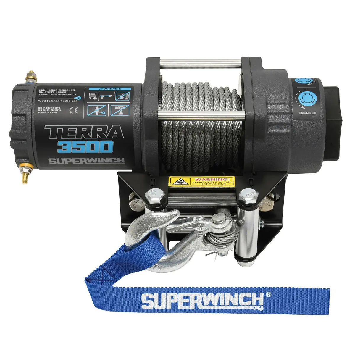 Terra 3500 Powersports 3500Lb 12V Dc Winch With Steel Wire Rope - 1135260 1