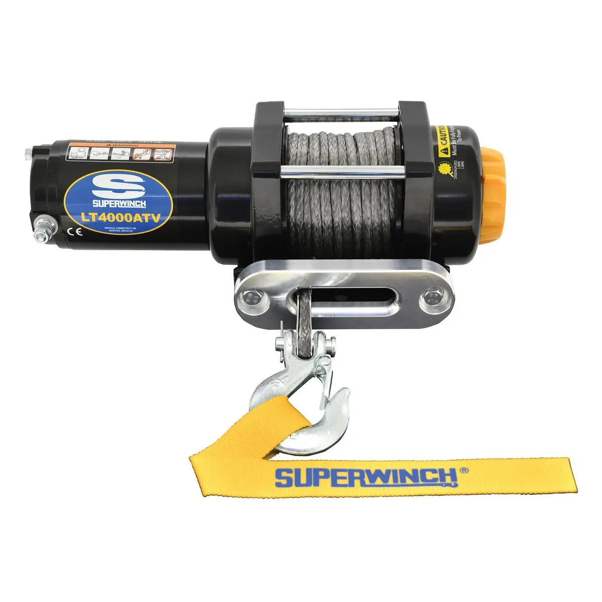 Lt4000sr 4000Lb 12V Dc Winch With Synthetic Rope Black - 1140230 1