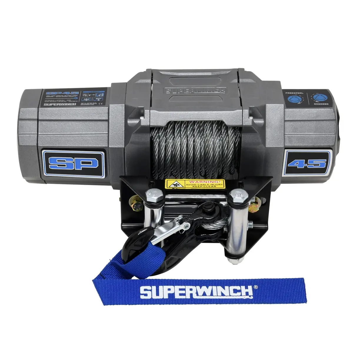 Sp 45 Powersports 4500Lb 12V Dc Winch With Steel Wire Rope Graphite - 1145240 1