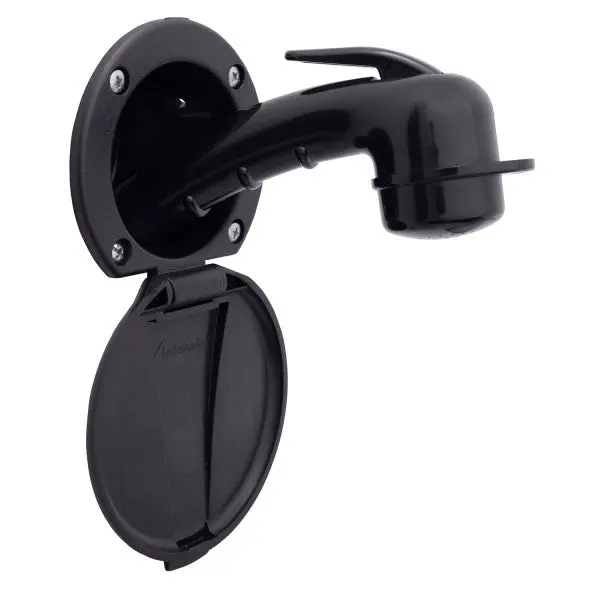 Ambassador Marine – Recessed Marine Shower- Black Cup & Lid, Small Black Sprayer, 6' Black Rubber Marine Hose – 136-0000-Kp-R 1