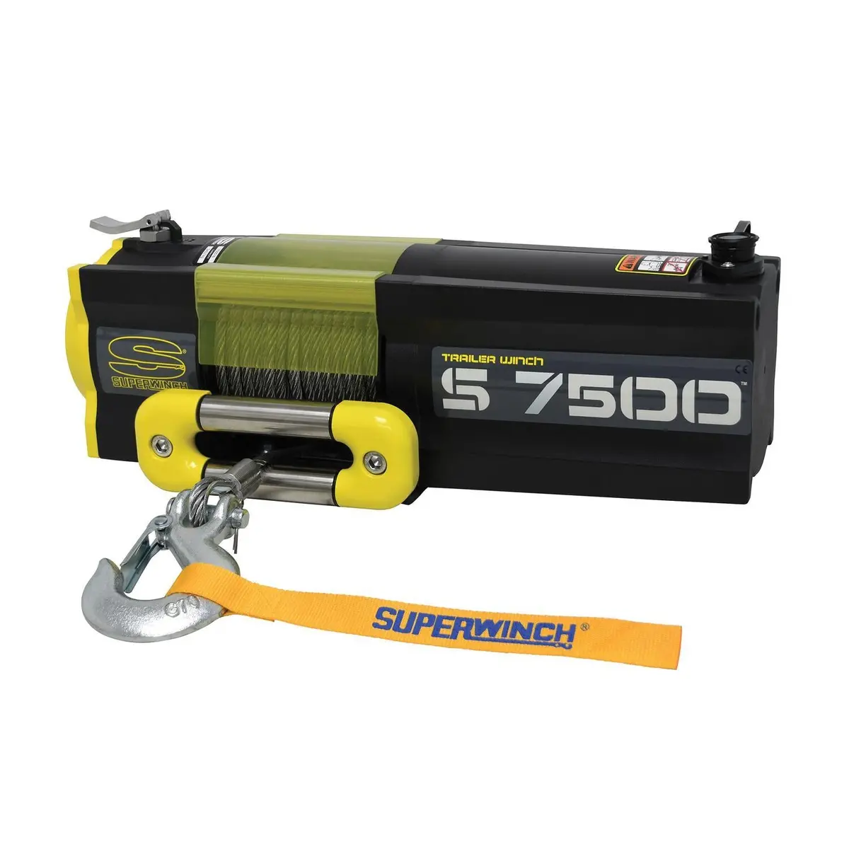 S7500 7500Lb 12V Dc Trailer Winch With Steel Wire Rope Yellow - 1475200 1