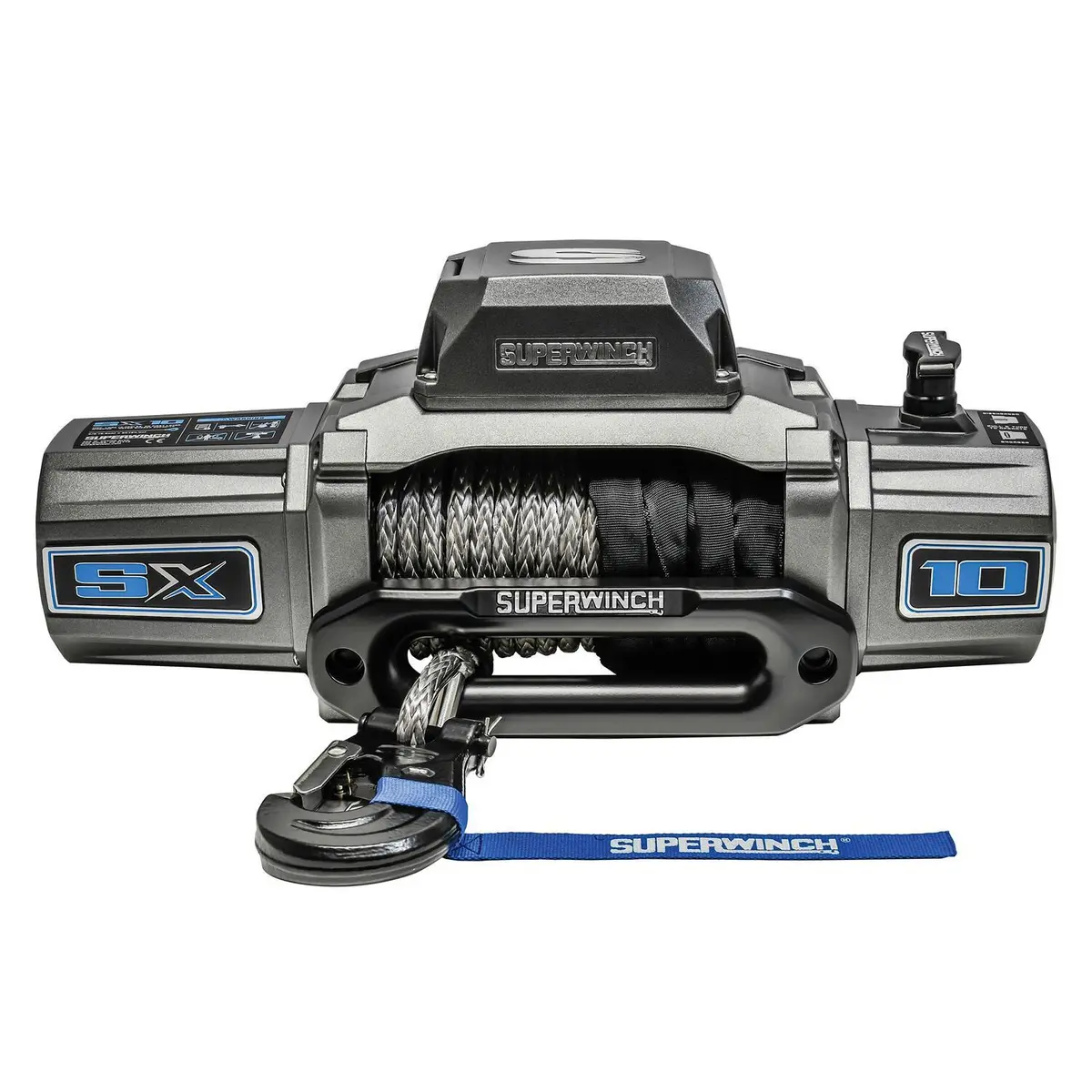 Sx10sr 10000Lb 12V Dc Winch With Synthetic Rope Graphite - 1710201 1
