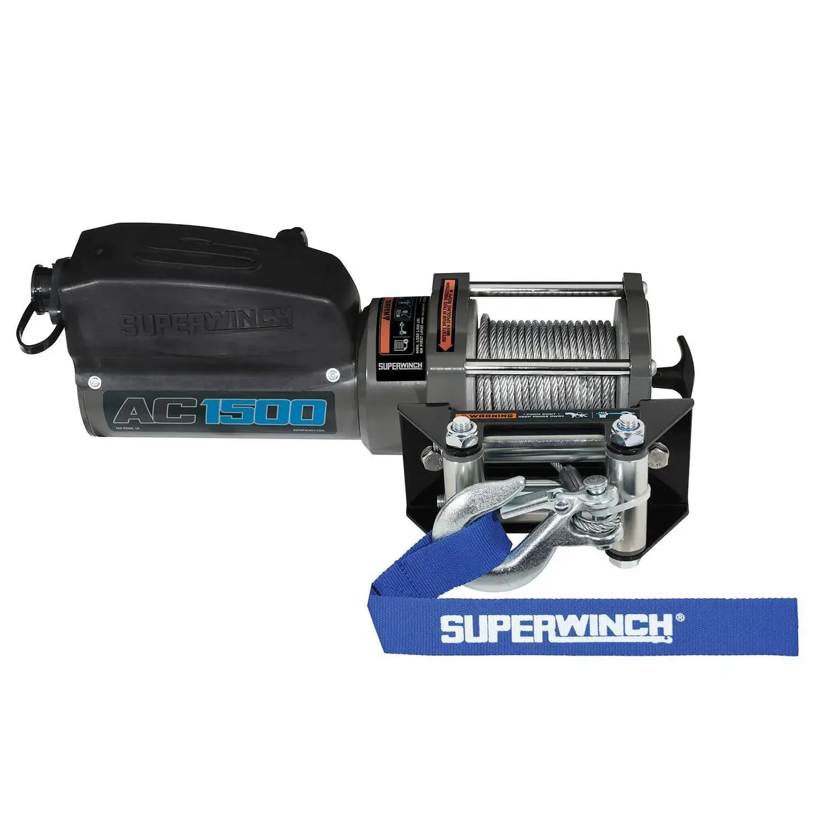 Ac 1500 120V Ac Winch With Steel Wire Rope Black - 1715001 1