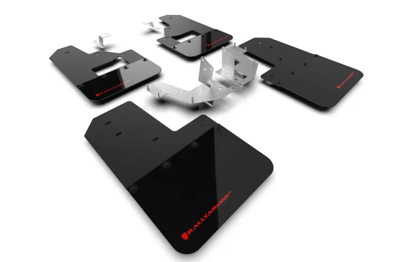 Rally Armor Blk Mud Flap W/Red Logo -2021+ Ford Bronco - Ralmf85-Rb-Pl-Rd 1