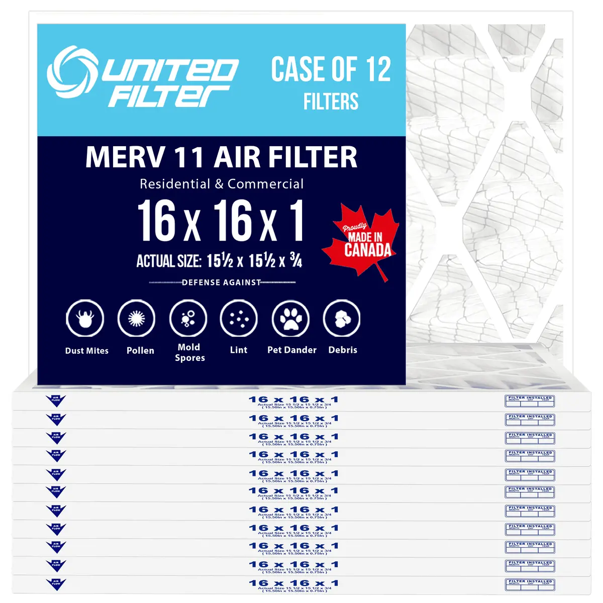 16X16x1 Merv 11 - 12 Pack 1