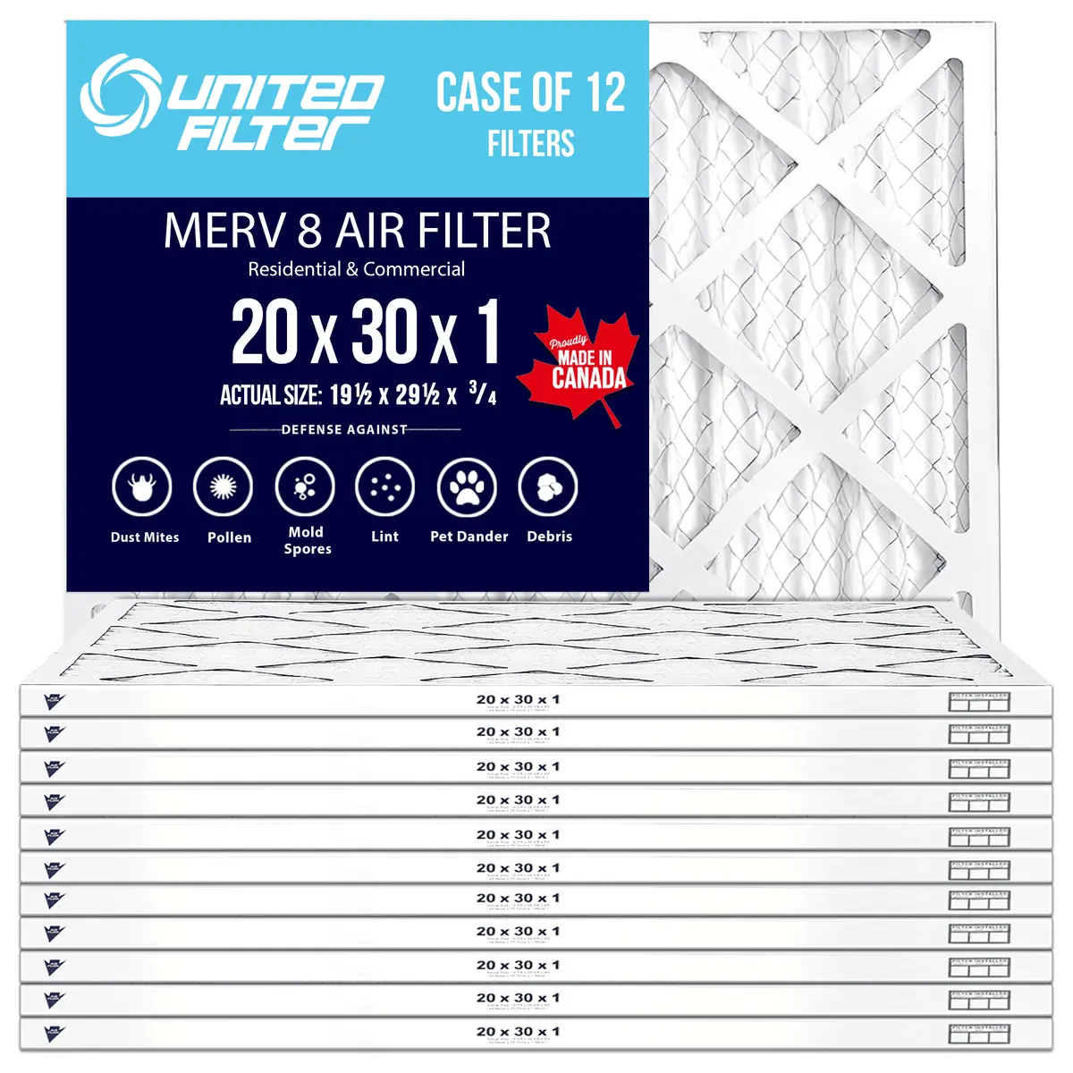 20X30x1 Merv 8 - 12 Pack 1