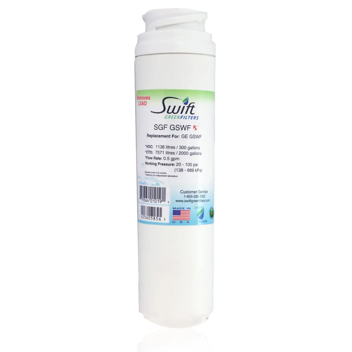 Ge Gswf, Tier 1 Rwf1061 & Ecoaqua Eff-6023A Compatible Pharmaceutical Refrigerator Water Filter 1