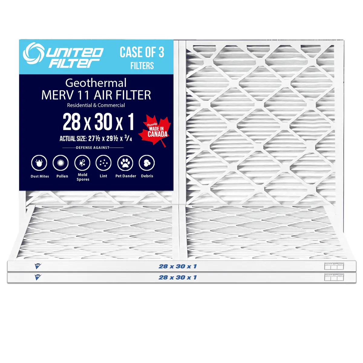 28X30x1 Merv 11 Geothermal Filter - 3 Pack 1