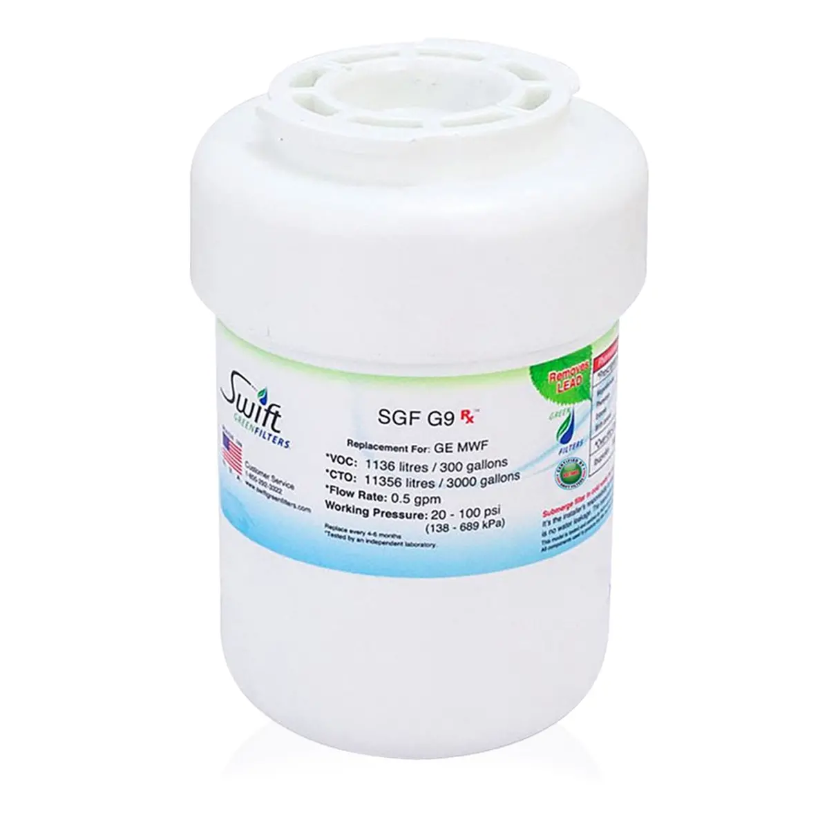 Ge Mwf, Wf287, Ecoaqua Eff-6013A & Kenmore 46-9905 Compatible Pharmaceutical Refrigerator Water Filter 1