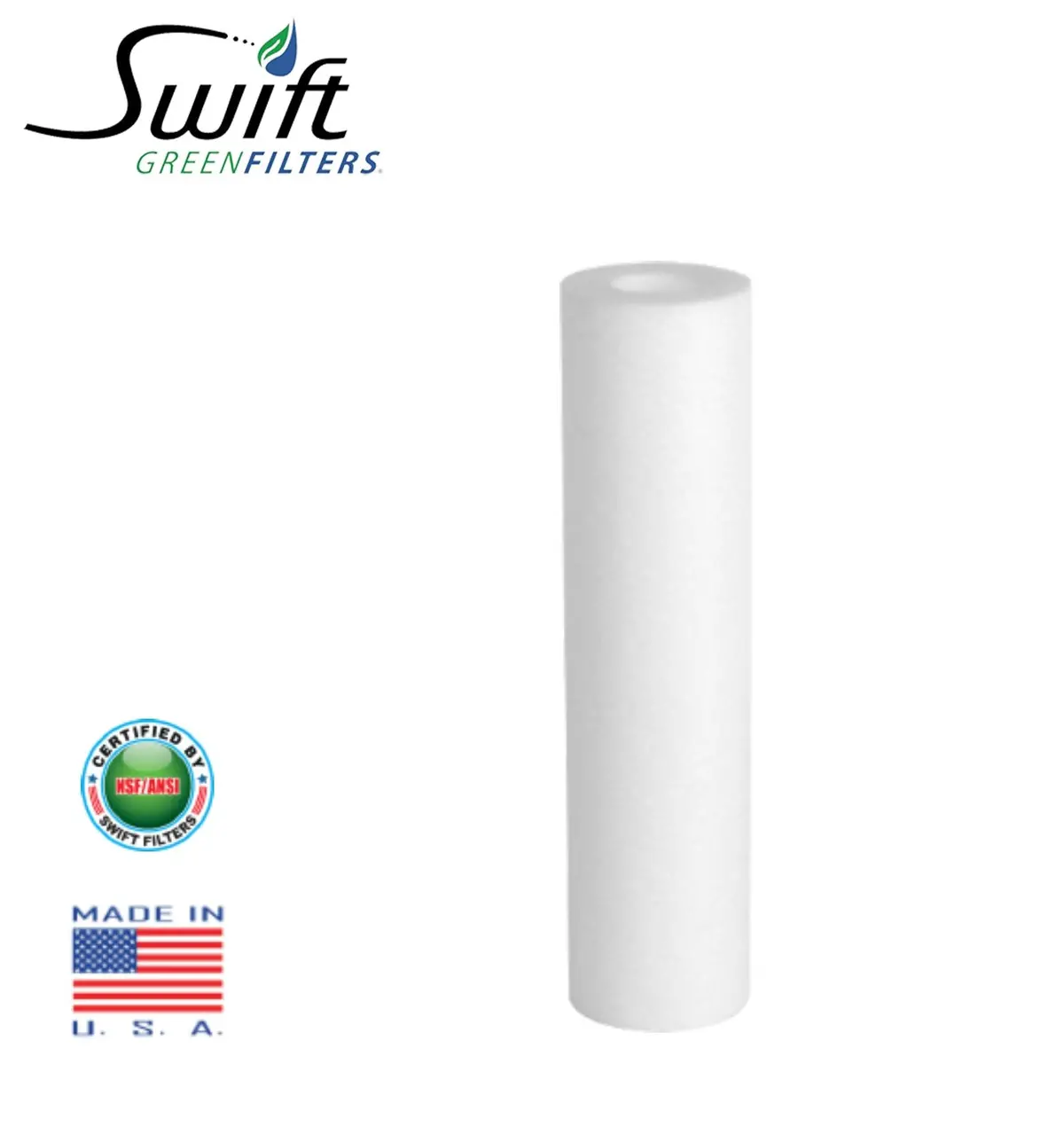 Swift Green 30" X 2.5" 1-Micron Melt Blown Sediment Water Filter Cartridge, Nsf/Ansi 42 Certified, High-Performance Replacement Filter For Water Filtration Systems 1
