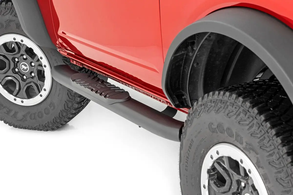 Rough Country Oval Nerf Steps 2-Door Black - 2021+ Ford Bronco (2 Door) - 21012 1