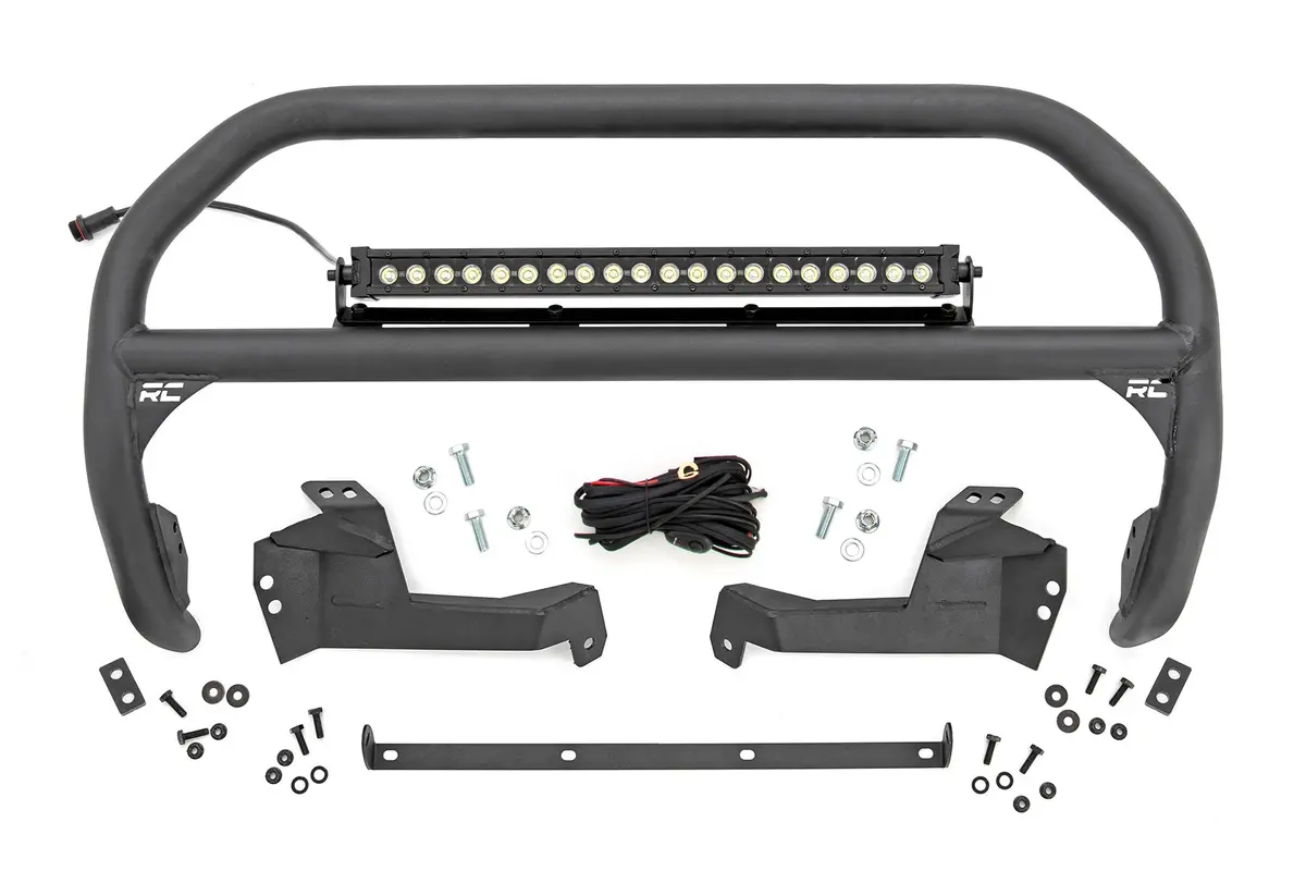 Rough Country Nudge Bar 20 Inch Blk Drl Single Row Led - 2021+ Ford Bronco Sport  - 51042 1
