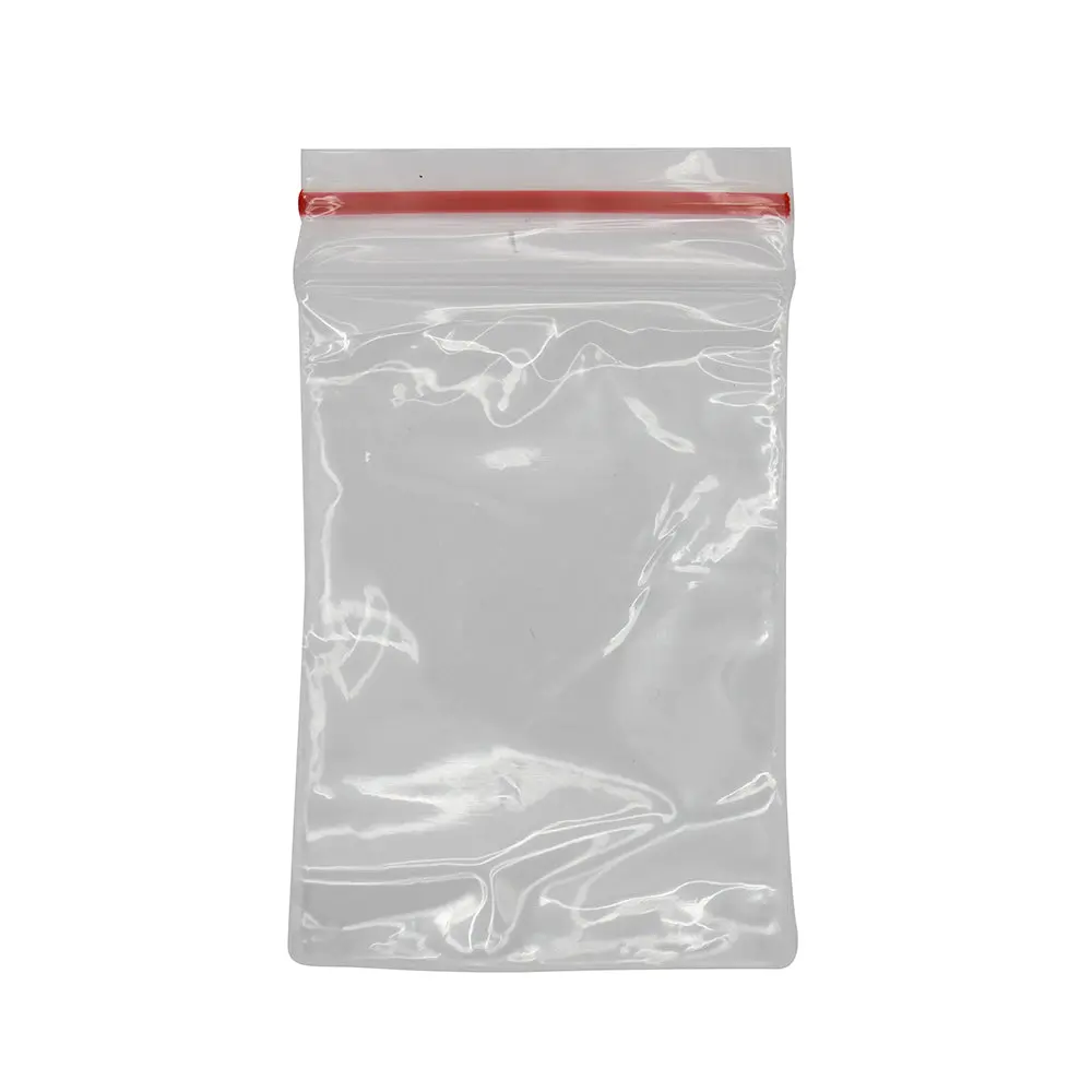 Plastic Bag Zip - 1 1/2" X 2" (38Mmx50mm) Red Stripe P/S Bag (100) 1