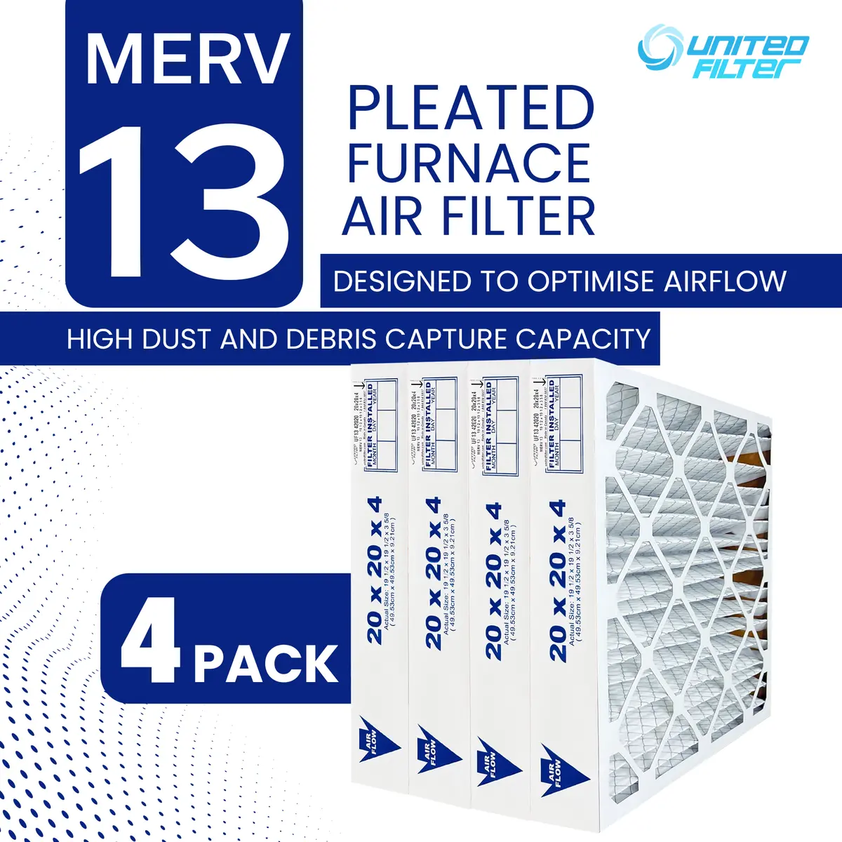20X20x4 Merv 13 - 4 Pack 2