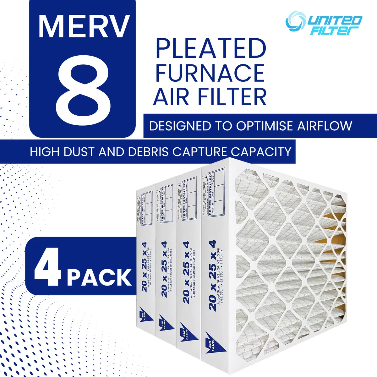 20X25x4 Merv 8 - 4 Pack 2