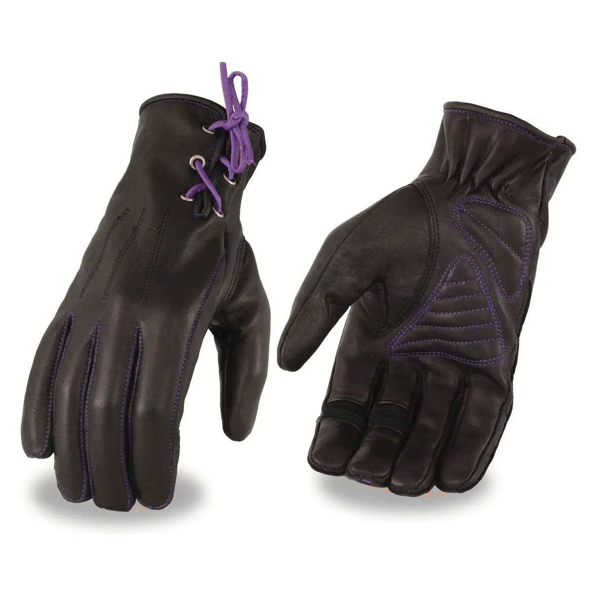 Ladies Leather Gloves With Lace 1
