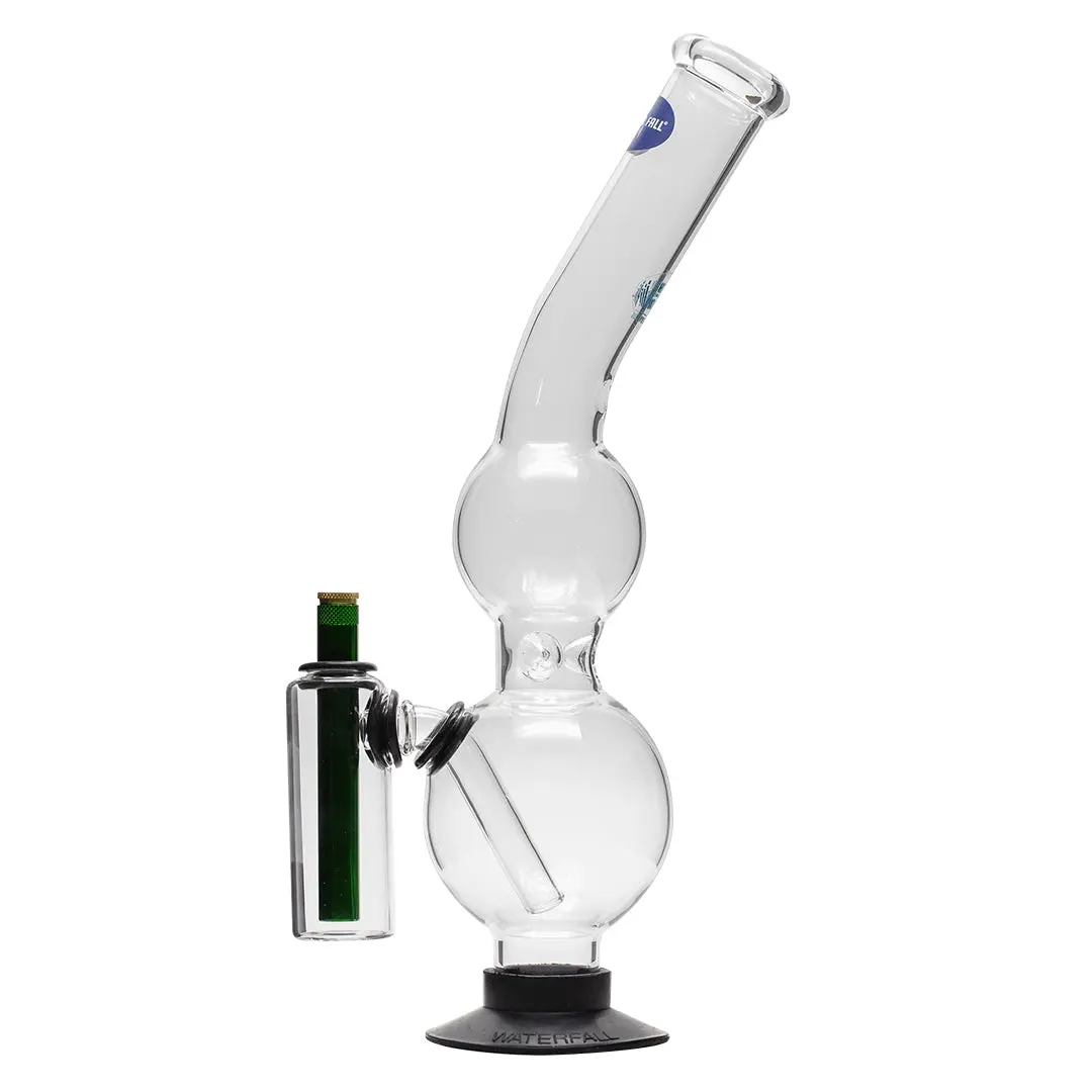 Bent Double Bubble Glass Bong [Ash Catcher] 1