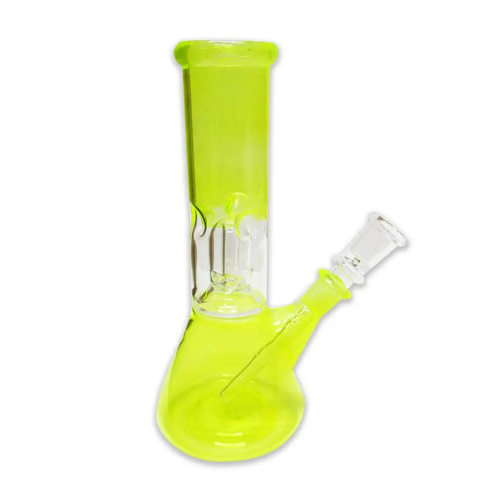 Glass Percolator Beaker Bong - Yellow 1