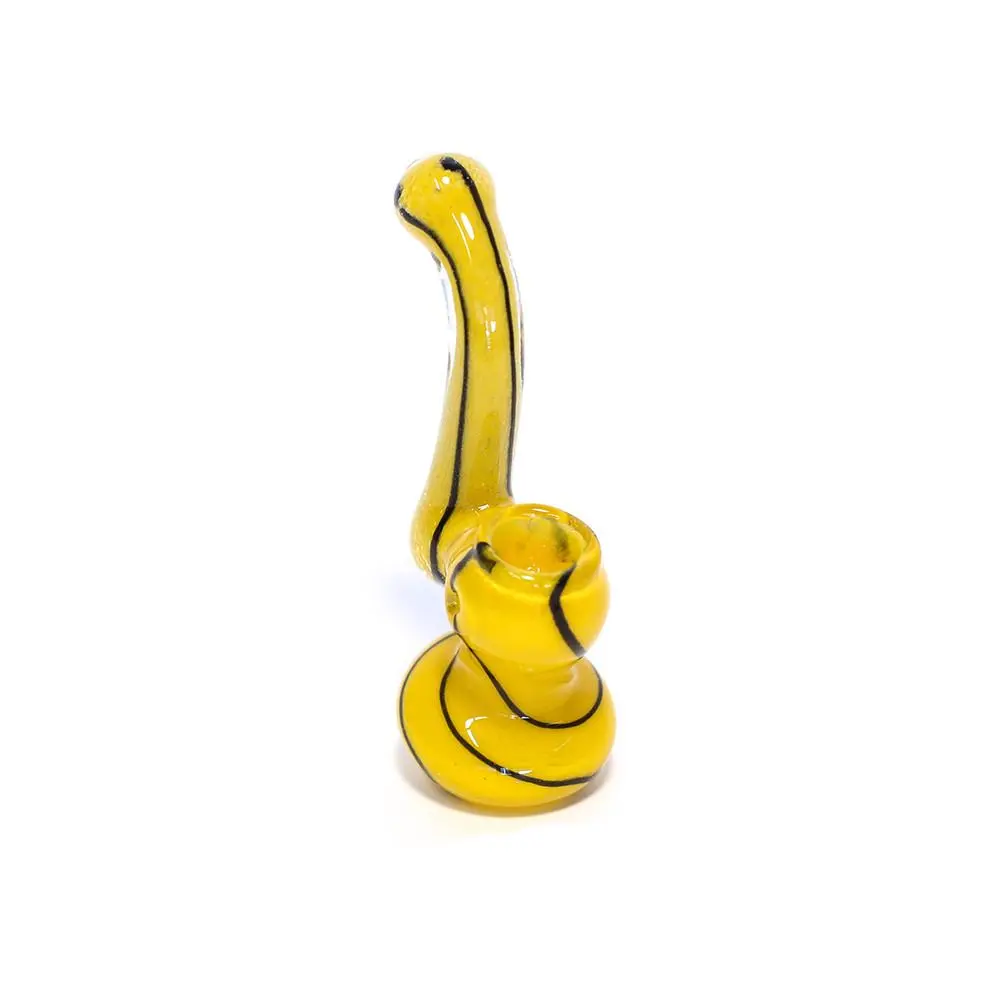 Glass Bubbler - 12Cm Yellow W Black Band 1