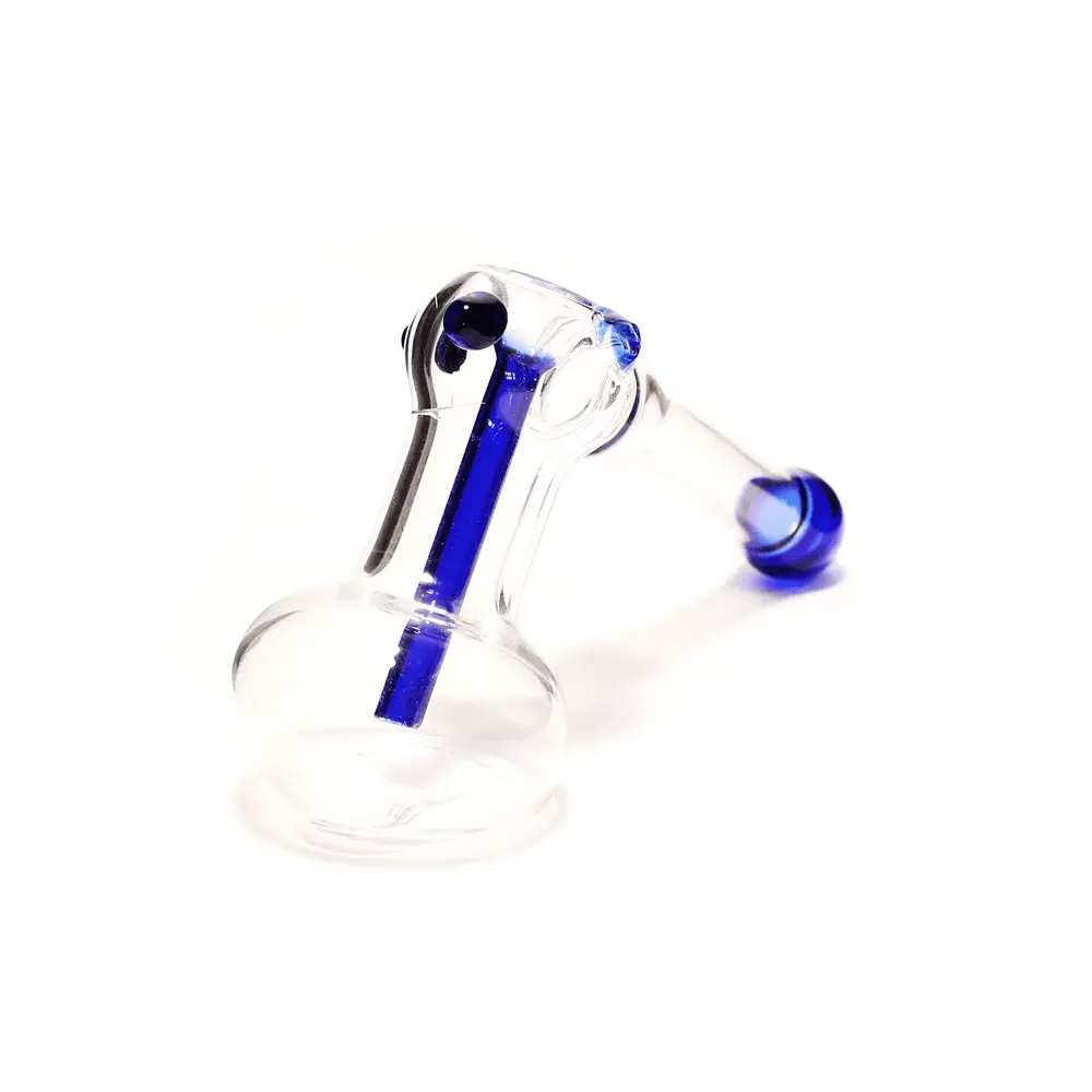 Pipe - Glass Hammer Pipe Blue Tip Stem And Shot Hole 10Cm X 16Cm 1