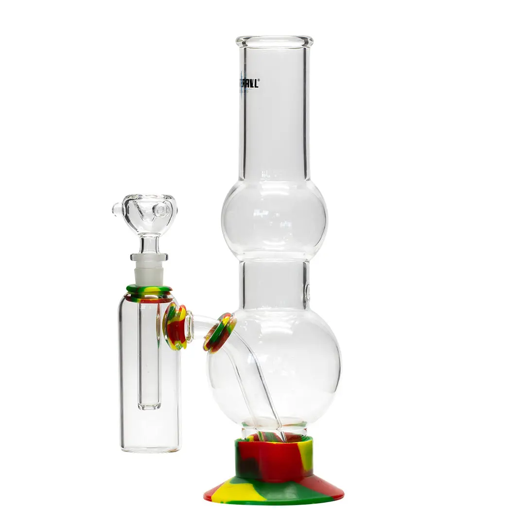 Waterfall Beano Highbrid Series Glass Bong With Ash Catcher - Rasta 1