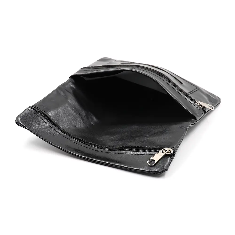 Tobacco Pouch Wallet (Double Zipped) - Black 1