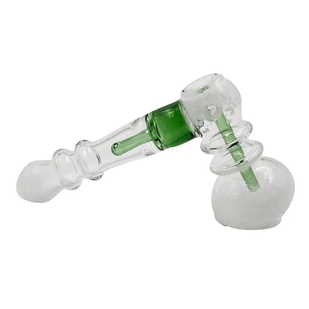 Snowy On Green - Glass Hammer Pipe 1
