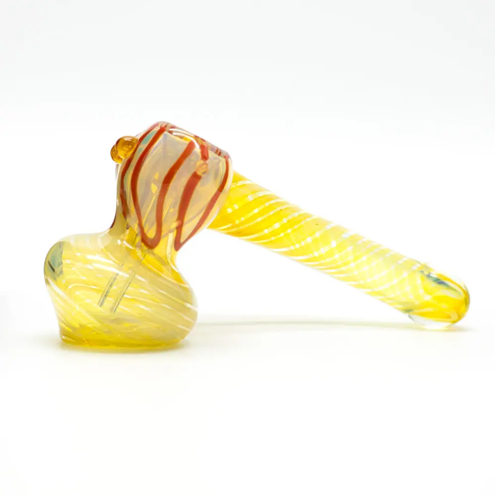 Waterfall - Side Stem Clear Glass Hammer Pipe 1