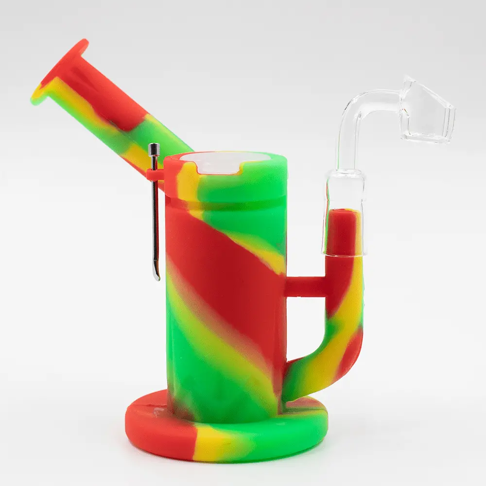 Steel Dab Silicone Bong - Rasta 1