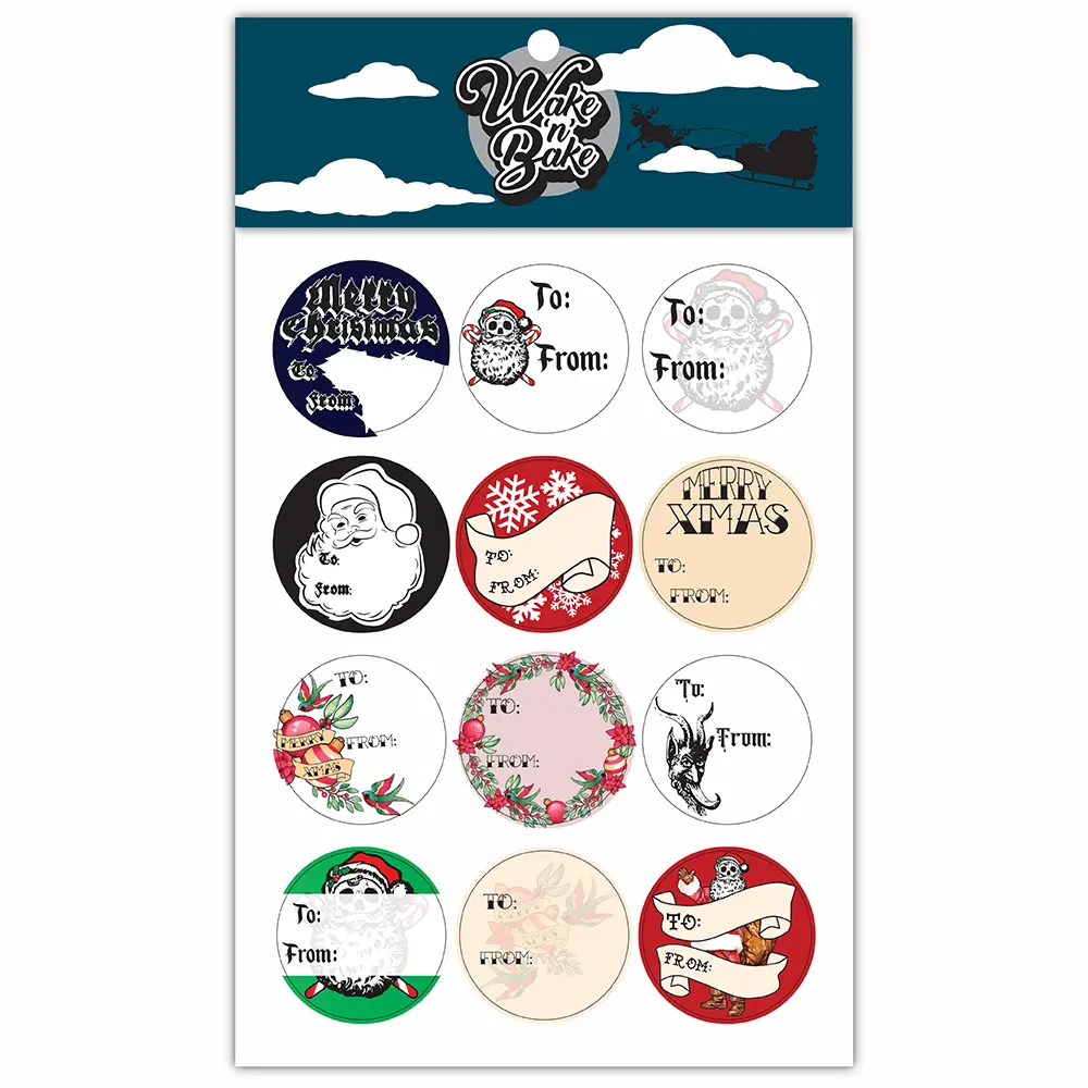 Wake 'N' Bake | 24 Pack Of Tattoo Xmas Stickers 1
