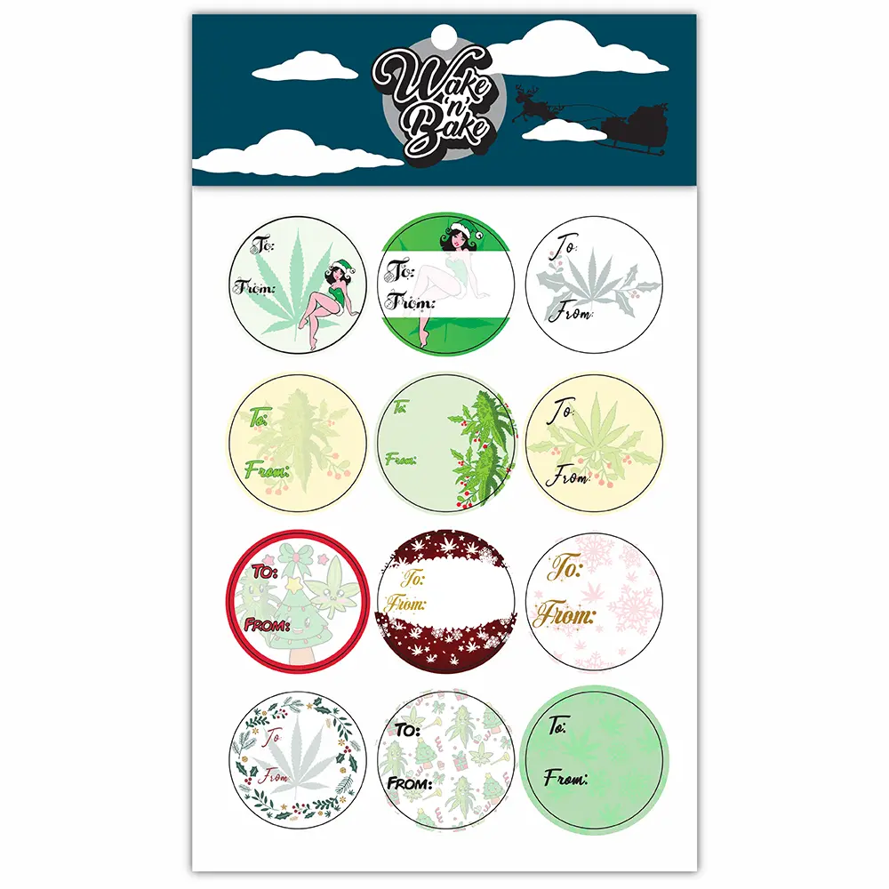 Wake 'N' Bake | 24 Pack Of 420 Xmas Stickers 1
