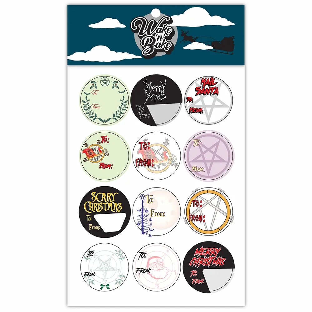 Wake 'N' Bake | 24 Pack Of Satanic Xmas Stickers 1
