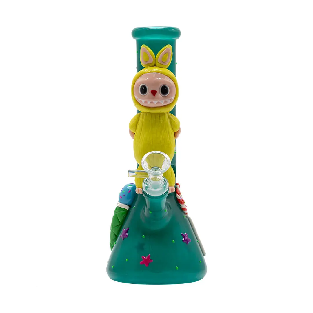 Aqua Bong With Yellow Lafufu - Glass Bong 1