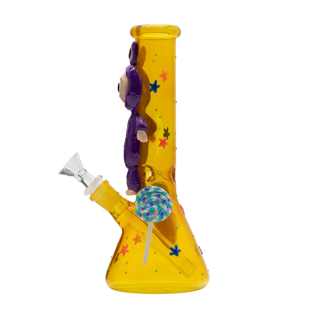 Orange Bong With Purple Lafufu - Glass Bong 2
