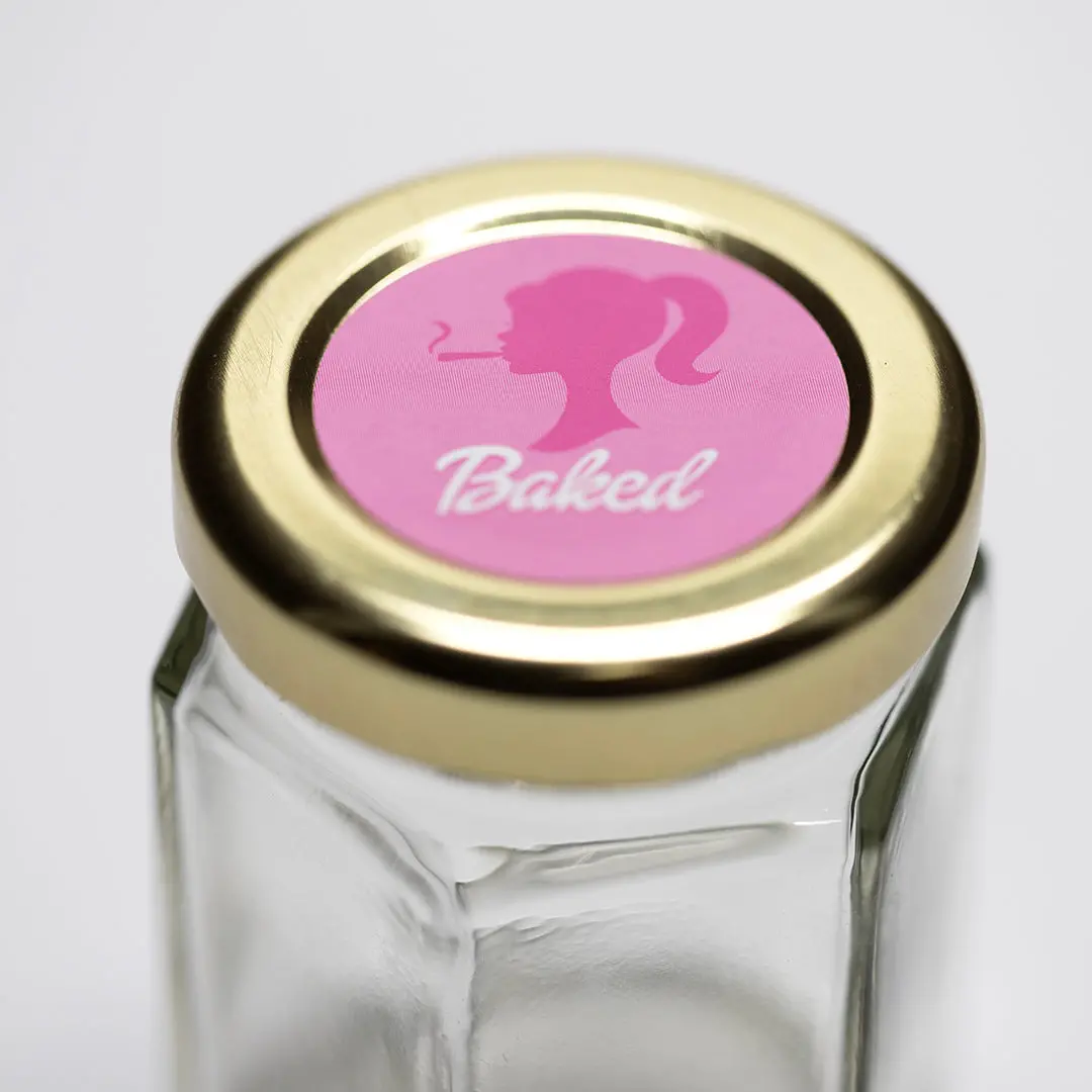 Glass Stash Jar Hexagon Baked - 50Ml 1