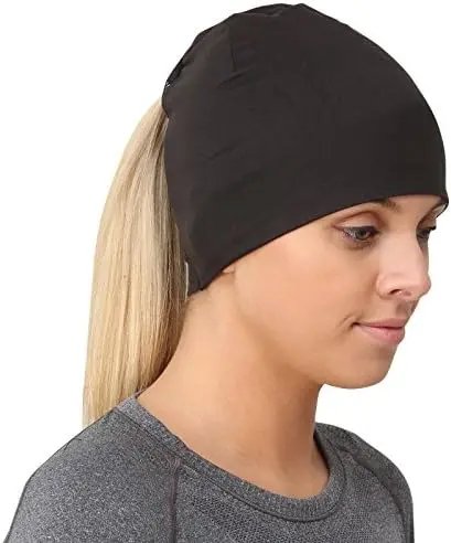 Ponytail Skull Cap Black 1
