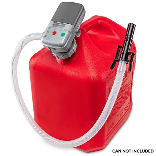 Deway Automatic Fuel Transfer Pump With Auto-Stop, Aa Battery Powered, Advanced Adapter Fits All Size Gas Cans, Extra Long Hose, Portable Liquid Pump For Gasoline, Diesel Fuel & More 1