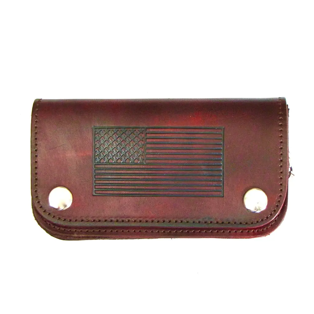 6"Ant Biker Wallet Us Flag Brown 1