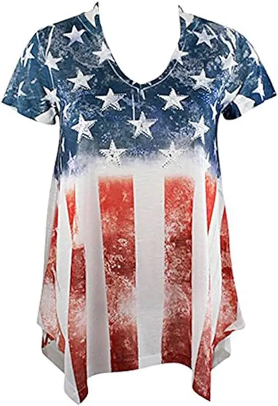 Ladies' Vertical Flag Ss Shirt 1