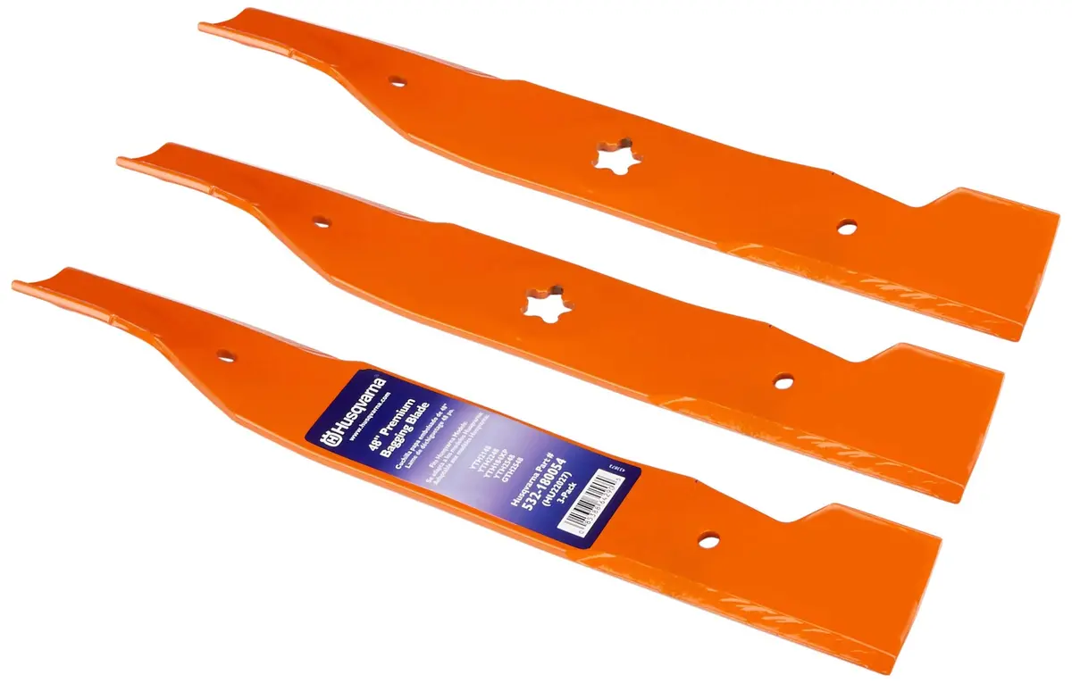 Husqvarna Hu22027 48-Inch Premium Hi-Lift Bagging Blade, 3-Pack, Orange 1