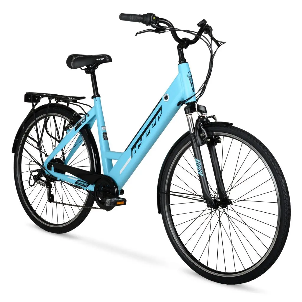 700C Hyper E-Ride City Electric Bike Blue 1