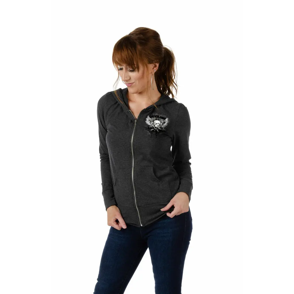Ladies Harlow Zip-Up Grey 1