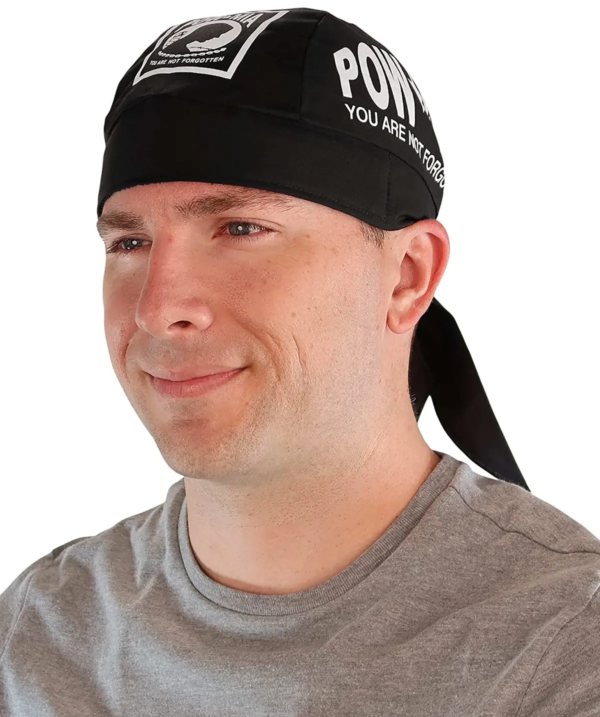 Classic Skull Cap - White Pow Mia On Black 1