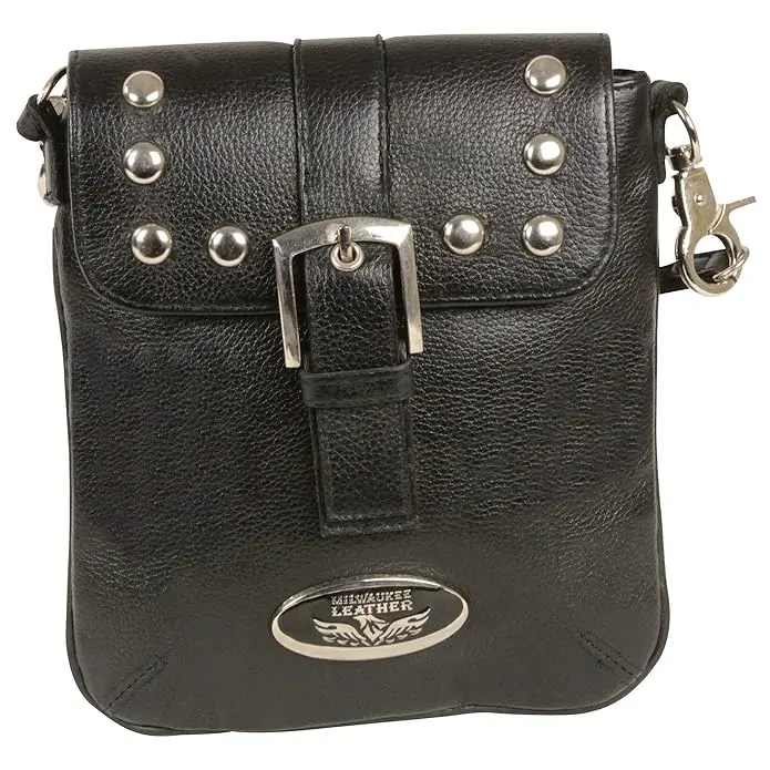 Ladies Studded Shoulder Bag Bk 1