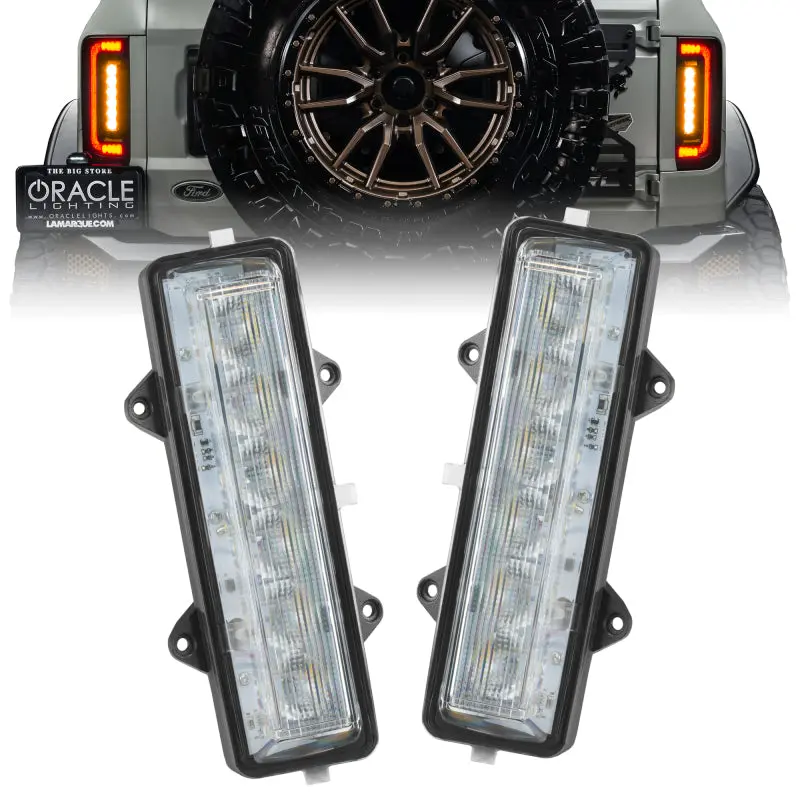 Oracle Lighting Dual Function Reverse Led Modules Flush Tail Light - Amber/White -2021+ Ford Bronco- 5915-Fb-023 1