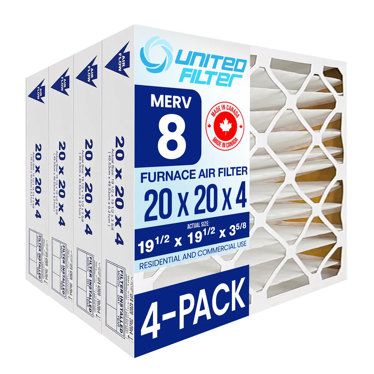 20X20x4 Merv 8 - 4 Pack 1